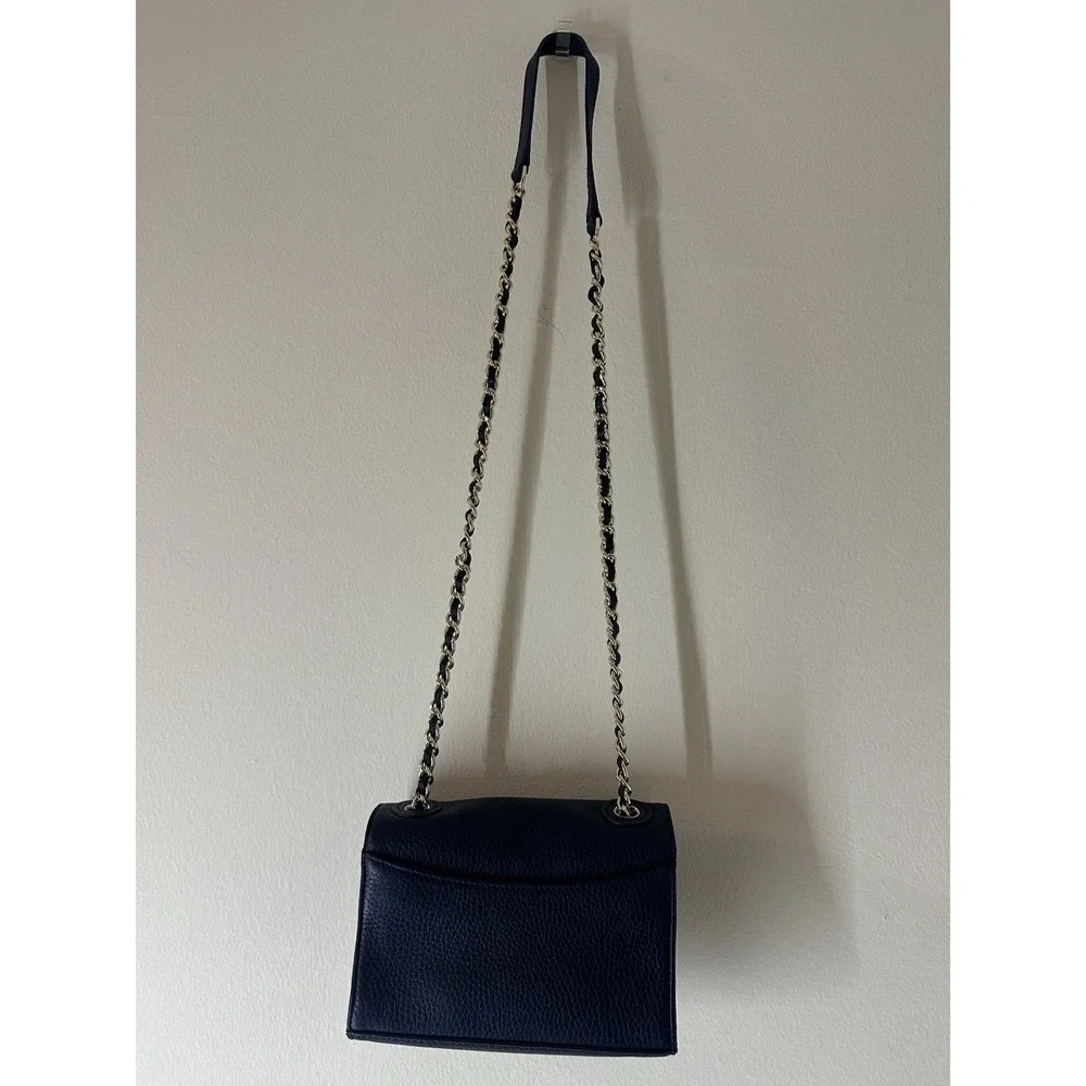New Tory Burch CHELSEA PEBBLED CROSSBODY BAG color Navy Blue